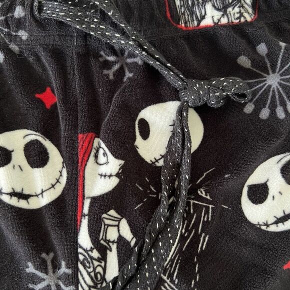 Disney Nightmare Before Christmas Lounge Pants 2X Black Fleece Jogger Pajamas - Picture 6 of 12